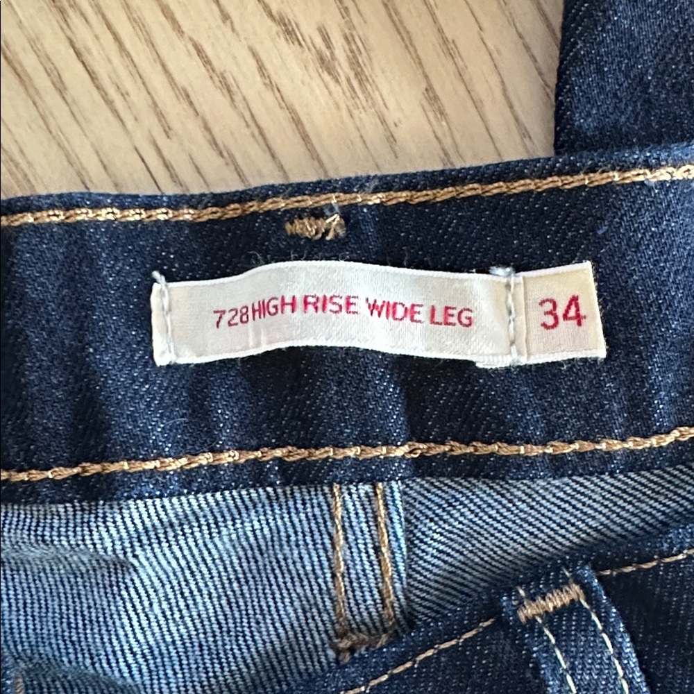 Levi's women's 728 high rise wide leg jeans - retro rinse - Picture 5 of 6